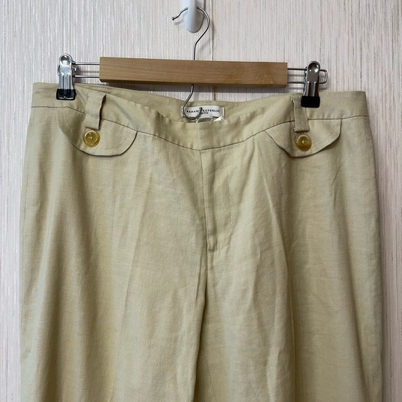 Banana Republic Martin Linen Blend Stretch Pants Size 8 - Picture 2 of 6